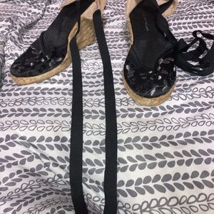 Black lace up the leg dress shoes
